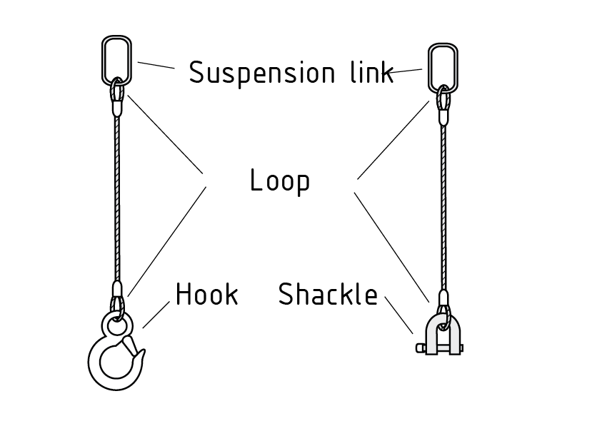 带有吊钩和卸扣的吊索钢丝 绳